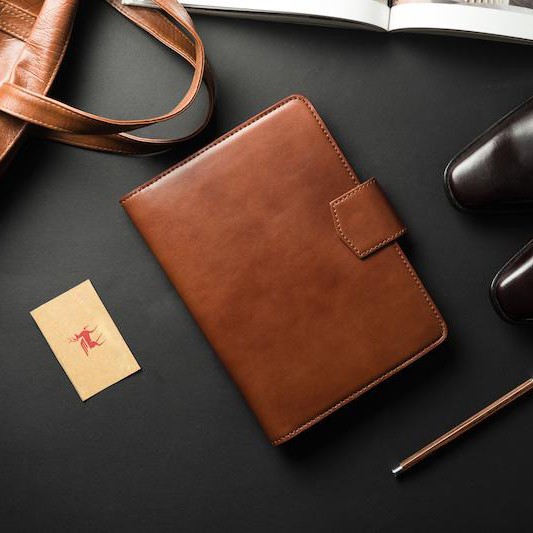 Clutch da ipad Mini - Air 8'' Vàng bò - Ví da thật cao cấp