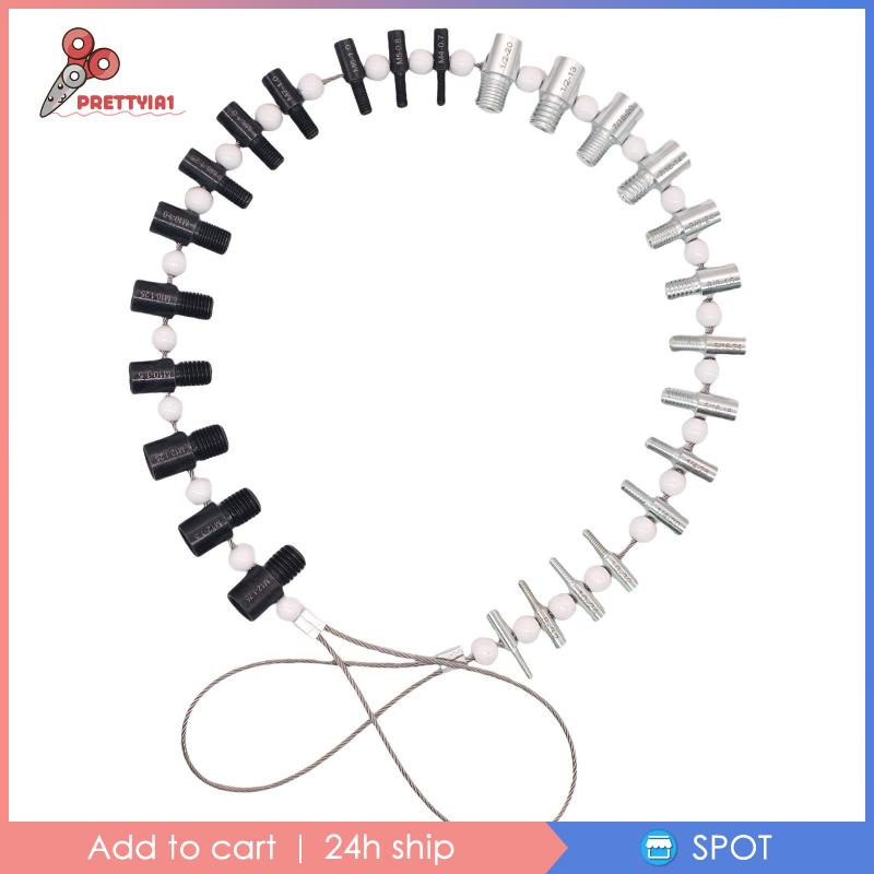 [Prettyia1] Bộ Dụng Cụ Đo Kích Thước Ren 14 inch &amp; 12 Thước Đo Cho inch Và Đai Ốc Metric