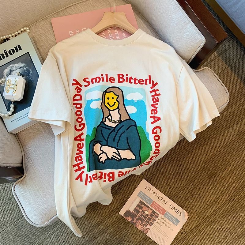 Áo Thun Ngắn Tay In Họa Tiết Mới Dành Cho Nữ