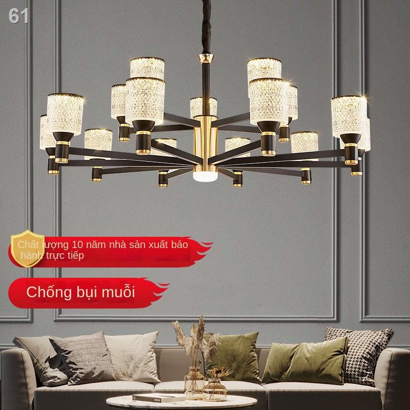 Bắc Âu mới đèn chùm phòng khách hiện đại tối giản ăn ròng màu đỏ ngủ chiếu sáng khí quyển sang trọng Châu