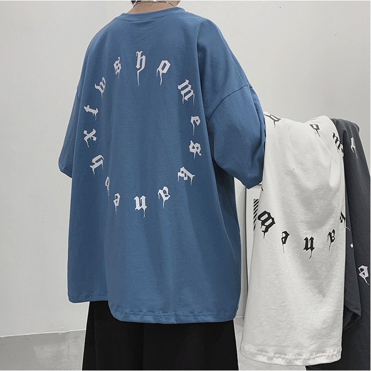 Áo Thun Ngắn Tay Dáng Rộng Thời Trang Mùa Hè Hàn Quốc Dành Cho Nam
