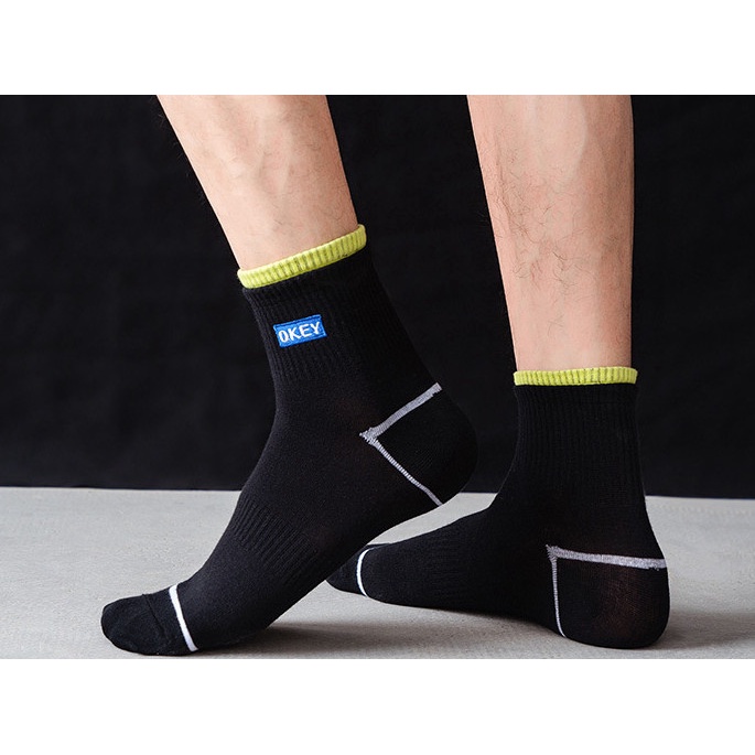 Vớ Unisex chữ OKEY cổ lửng nhiều màu, phong cách thể thao, năng động.