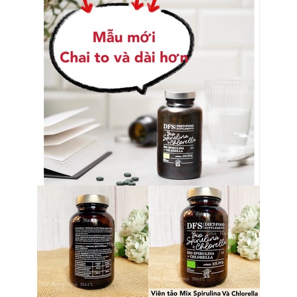  Viên tảo hỗn hợp (tảo lục và tảo xoắn) hữu cơ Diet Food 375v