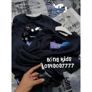 Váy Suông Bé Gái Trái Tim Sequin Navy