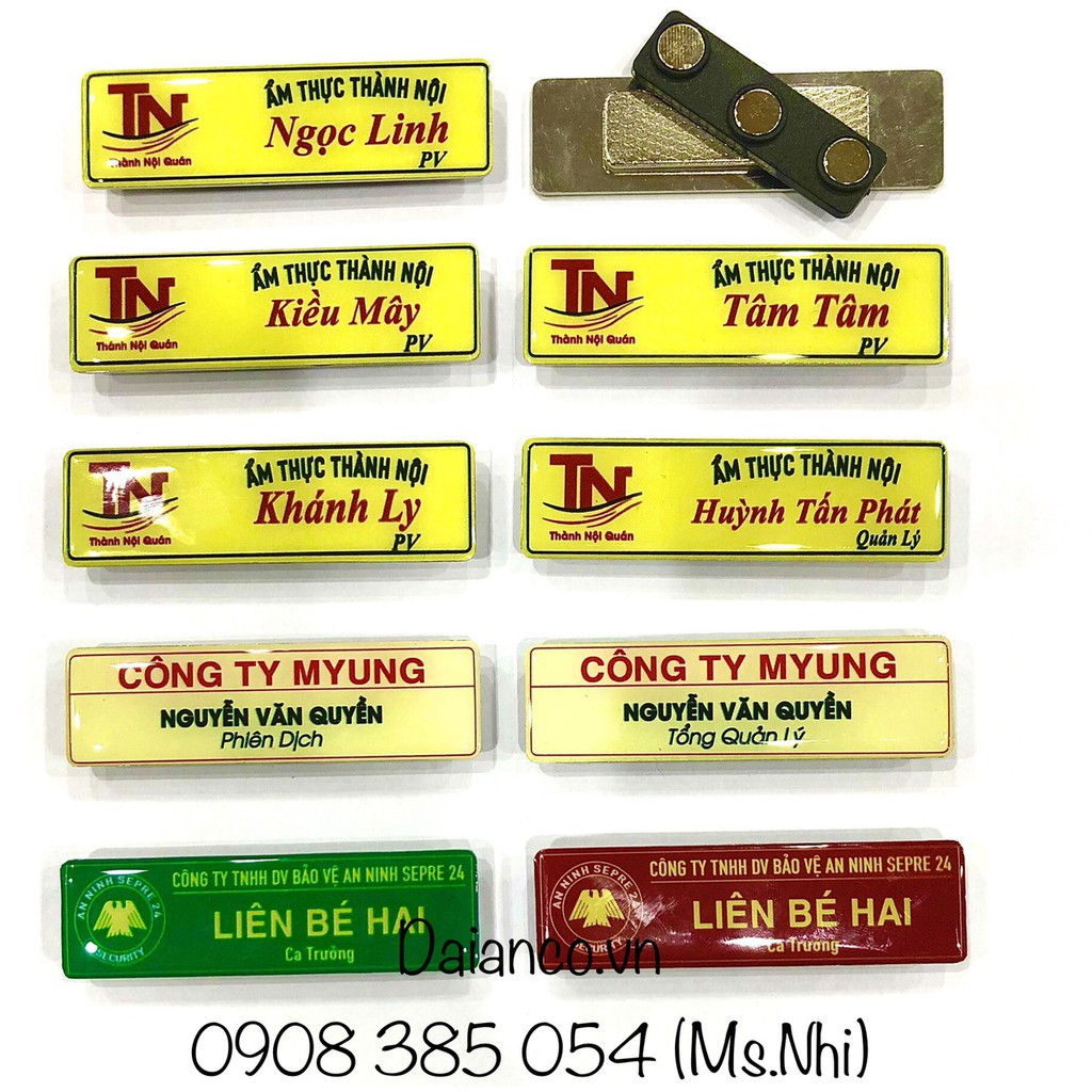 Bảng tên nhân viên cài áo đuôi cài nam châm tiện dụng