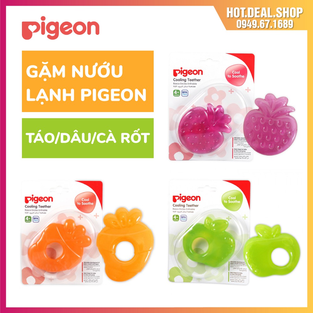 [Chính Hãng] Gặm nướu lạnh Pigeon táo / dâu / cà rốt cho bé từ 4 tháng tuổi - Ngậm nướu cho bé Pigeon