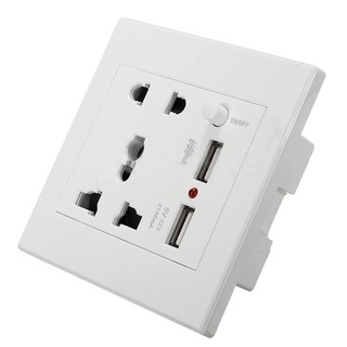 Ổ Cắm Gắn Tường 2.1a Có 2 Cổng Usb