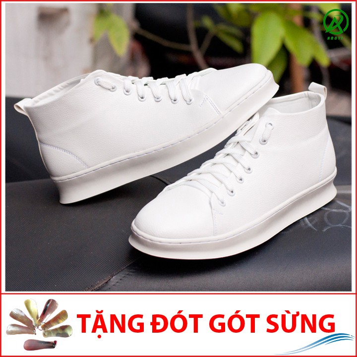 [Video- Ảnh Thật] Giày Thể Thao Nam Cổ Lửng Màu Trắng Đế Khâu Chắc Chắn Rất Năng Động - T447-TRANG(ĐG)- Kèm Đón Gót Sừng
