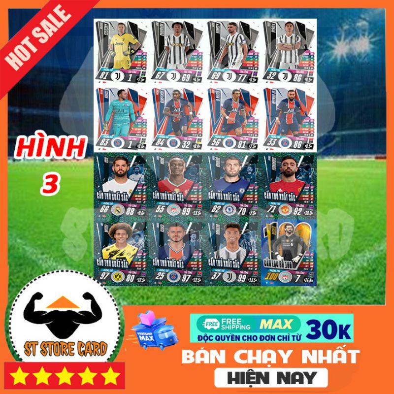 Thẻ cầu thủ bóng đá UCL 2020/21 size Poca Match Attax thẻ in custom ST STORE CARD