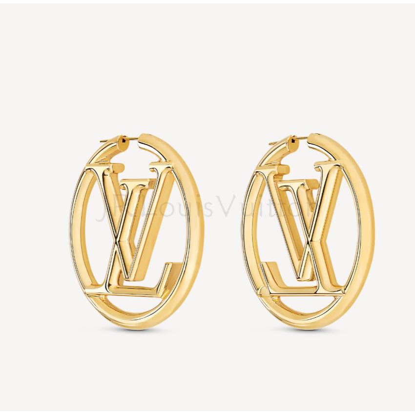 Set 2 khuyên tai hình logo nhãn hiệu thời trang Louis Vuitton sang trọng