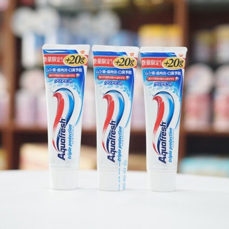 Kem Đánh Răng Aquafresh Khỏe Nướu, Răng, Thơm Miệng 160g+20g Triple Protection Toothpaste