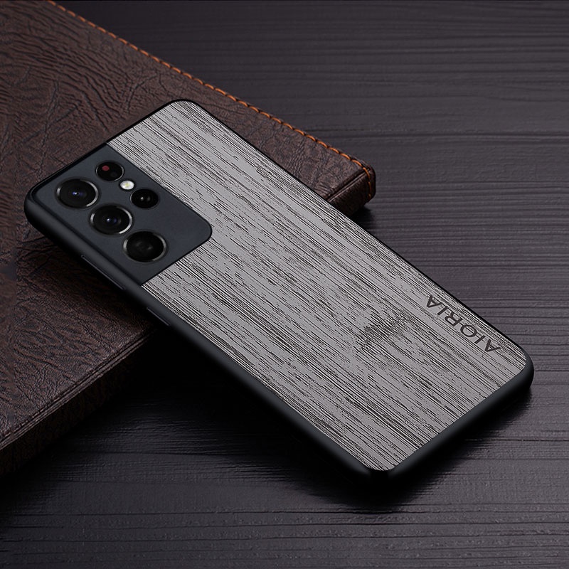 Ốp Điện Thoại Da Họa Tiết Gỗ Tre Sang Trọng Cho samsung galaxy s21 ultra plus fe 5g funda