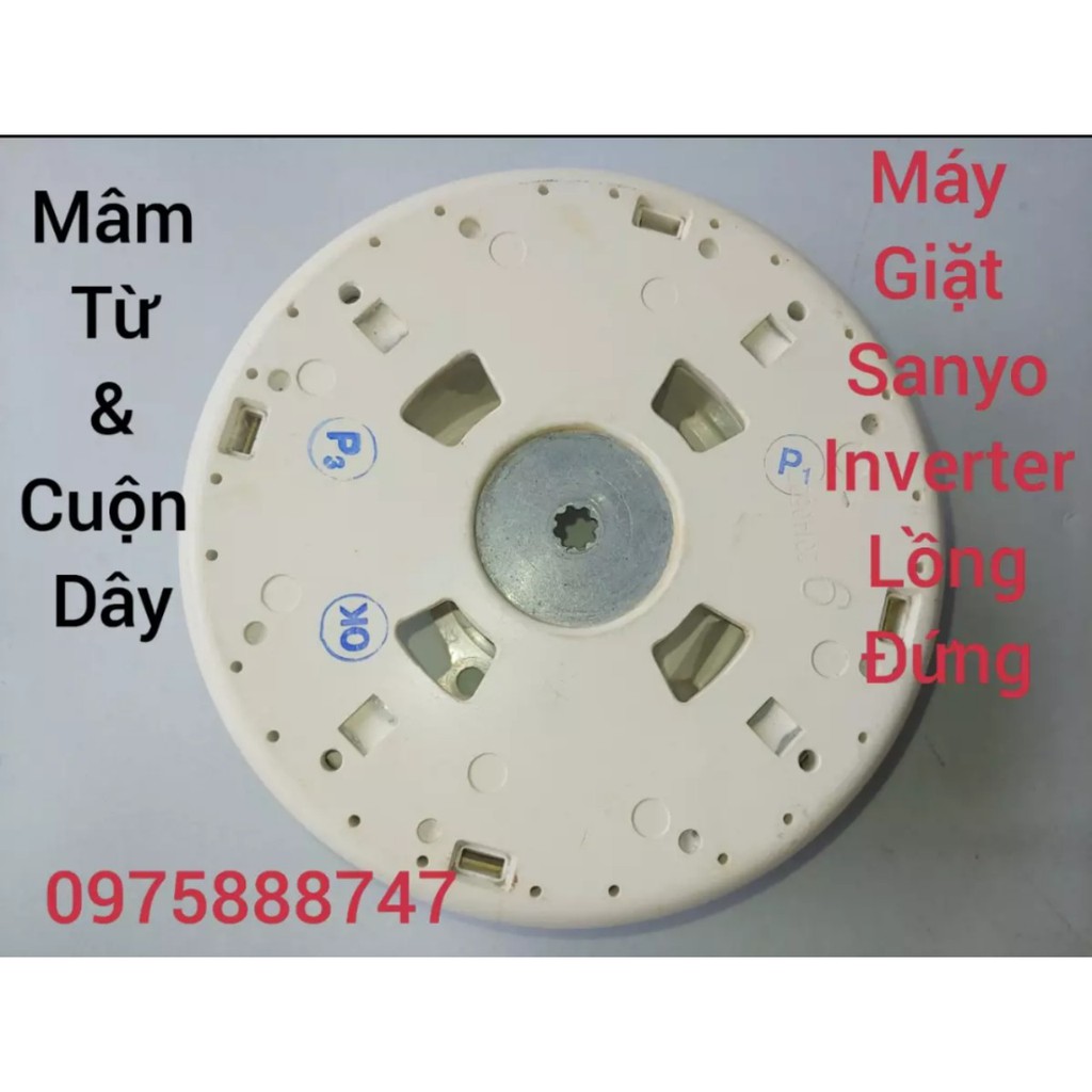 Cuộn dây + mâm từ moter máy giặt Sanyo - Aqua : ASW - D900HT/ AQW -  DQ900HT / 90VT....