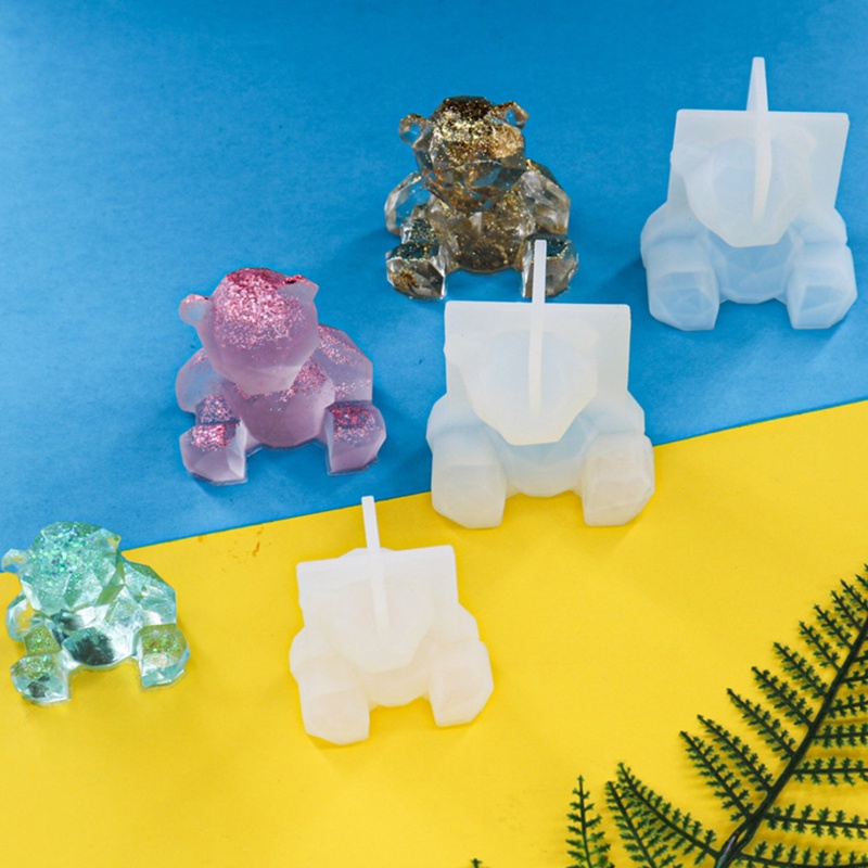 Khuôn Silicone Hình Gấu Hình Học 3D Làm Trang Sức Thủ Công Diy