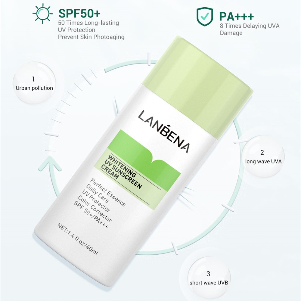 Kem Chống Nắng Lanbena Spf50+ 40ml Dưỡng Trắng Da Nhẹ Mặt Không Bết Dính | BigBuy360 - bigbuy360.vn