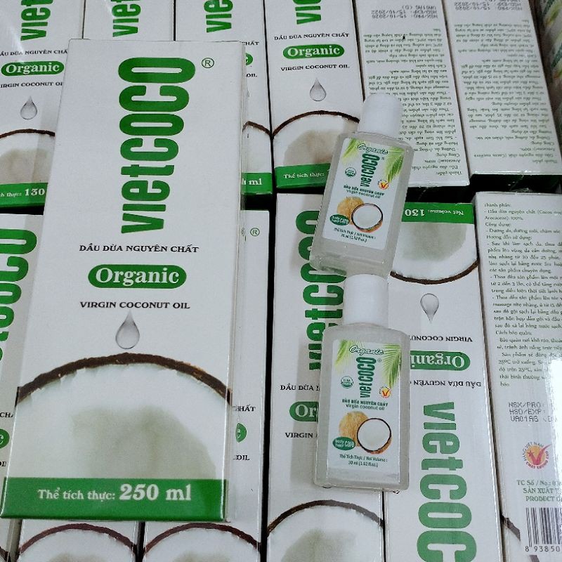 Dầu dừa VIETCOCO 250ml dầu dừa nguyên chất dầu dừa ép lạnh từ cơm dừa tươi chất lượng cao | BigBuy360 - bigbuy360.vn