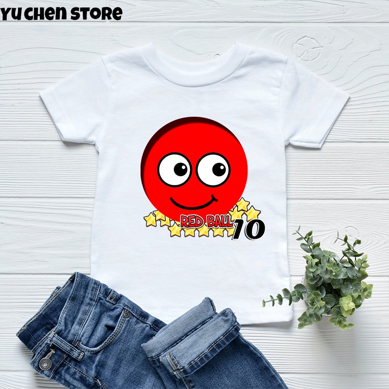 Áo Thun In Hoạt Hình Red Ball 4 3-13 Tuổi Dễ Thương Cho Bé Trai Gái