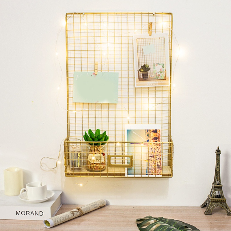 Khung Lưới Sắt Treo Tường Đa Năng Phong Cách Bắc Âu Dùng Để Trưng Bày Ảnh Trang Trí DIY