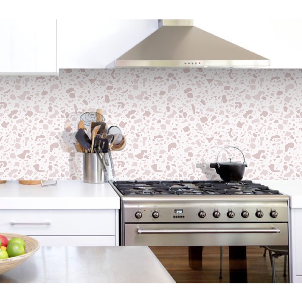 Giấy Dán Bếp chịu nhiệt chống dầu mỡ, dễ lau chùi, decal dán bếp nhiều mẫu Châu Âu Terrazzo DGB-A01DB | BigBuy360 - bigbuy360.vn