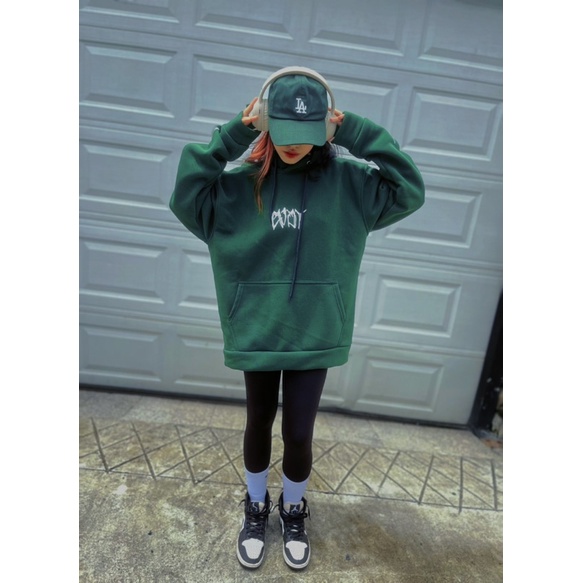 Hoodie xanh rêu chữ way LƯU Ý: XANH LÁ NHẠT HƠN HÌNH 8/10