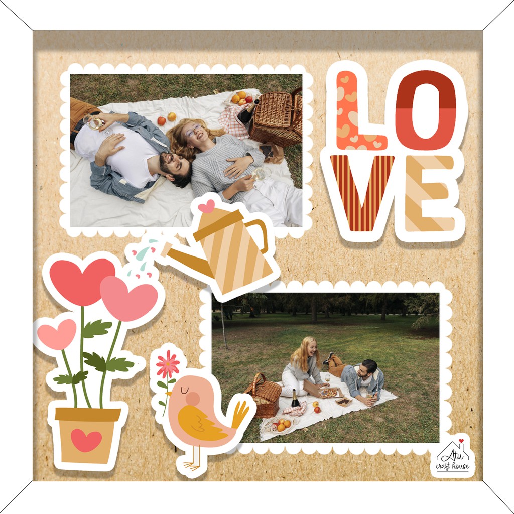 Khung Hình LOVE - QUÀ TẶNG NGƯỜI YÊU - Khung Hình Nổi Scrapbook 3D