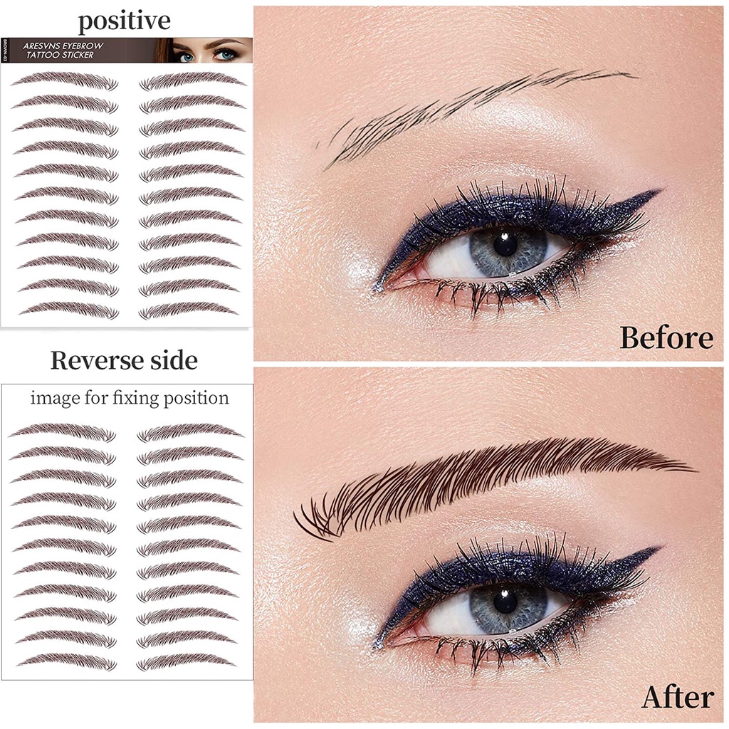 (Hàng Mới Về) Miếng Dán Lông Mày Giả 4d Tự Nhiên Kháng Nước