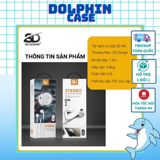 Tai nghe dây nhét tai H6 chính hãng SD Design dùng cho dòng điện thoại jack 3.5mm,có mic bảo hành Chính Hãng 1 đổi 1