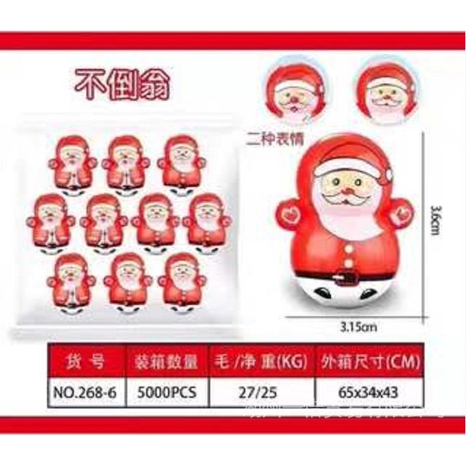 Con lật đật nhỏ kiểu ông già Noel hoạt hình Pokonyan trang trí để bàn làm quà tặng dành cho trẻ em