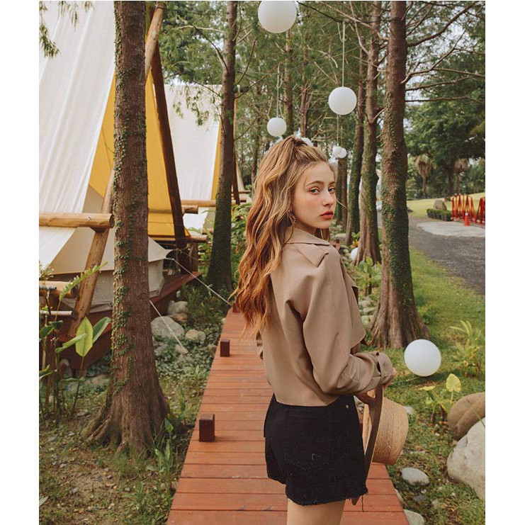 [Mã FAMALLT5 giảm 15% đơn 150k] Áo khoác trench coat dáng lửng Nữ Air Space 2030126004 | BigBuy360 - bigbuy360.vn