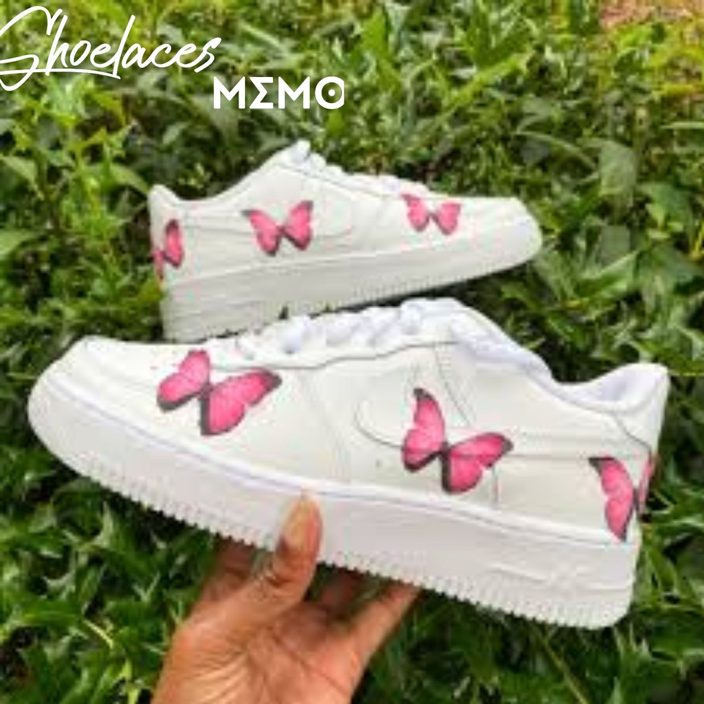 Combo Custom Trang Trí Giày Pink Butterfly- Memo Custom