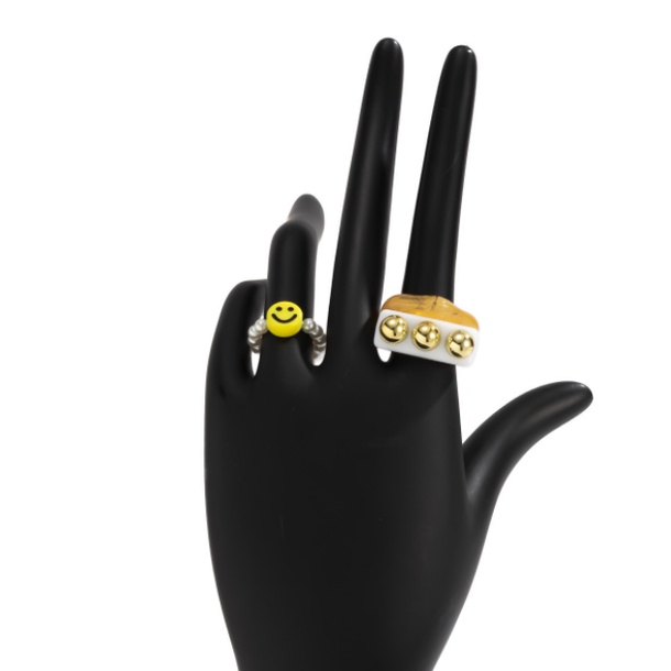 Nhẫn hạt trai mặt cười