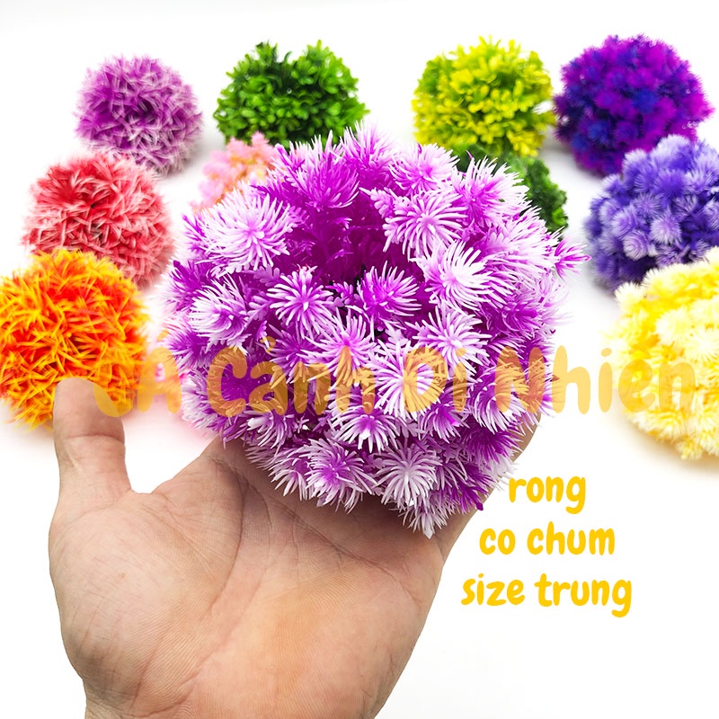 Mô hình cây rong CỎ CHÙM bằng nhựa trang trí hồ cá cảnh