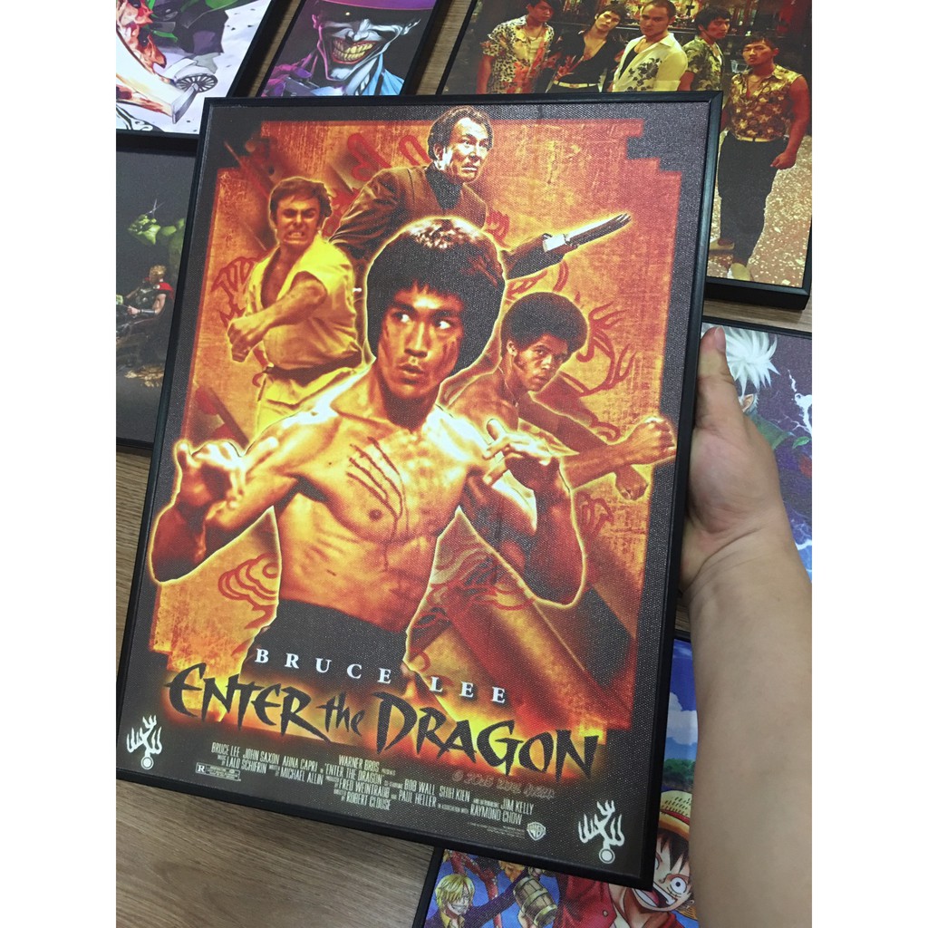 Tranh canvas khung gỗ hình Lý Tiểu Long chọn hình theo yêu cầu