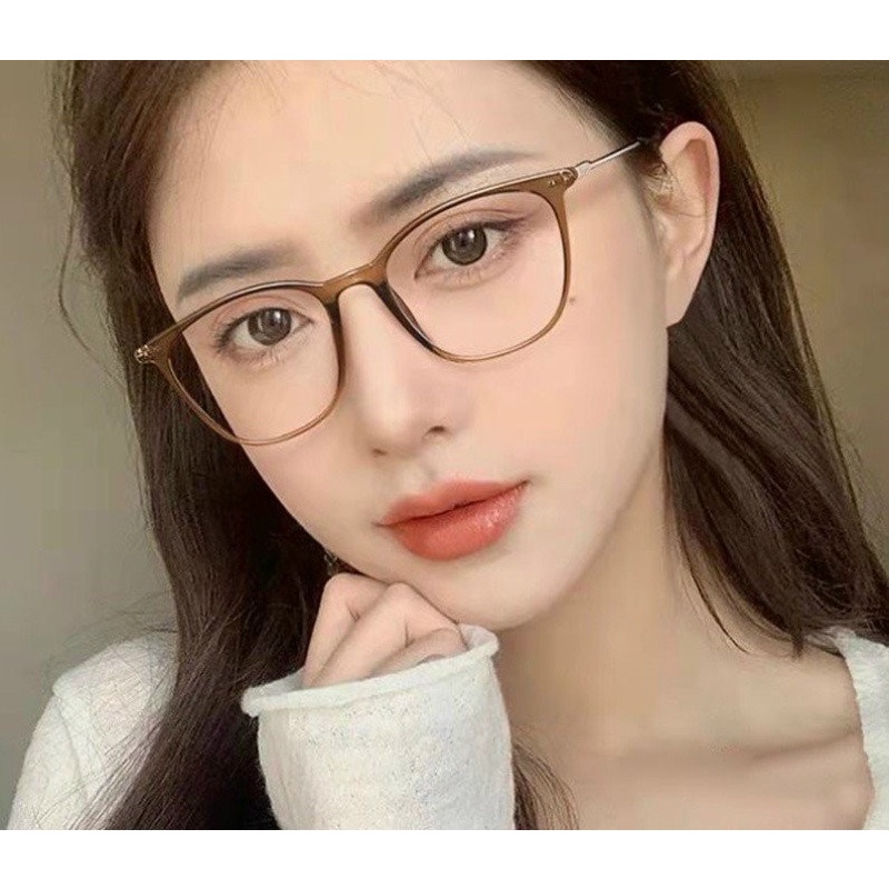 Kính giả cận, Gọng kính cận chống ánh sáng xanh, UV400  vuông bầu càng tăm dẻo hot new ulzzang 1889 Jolie eyewear