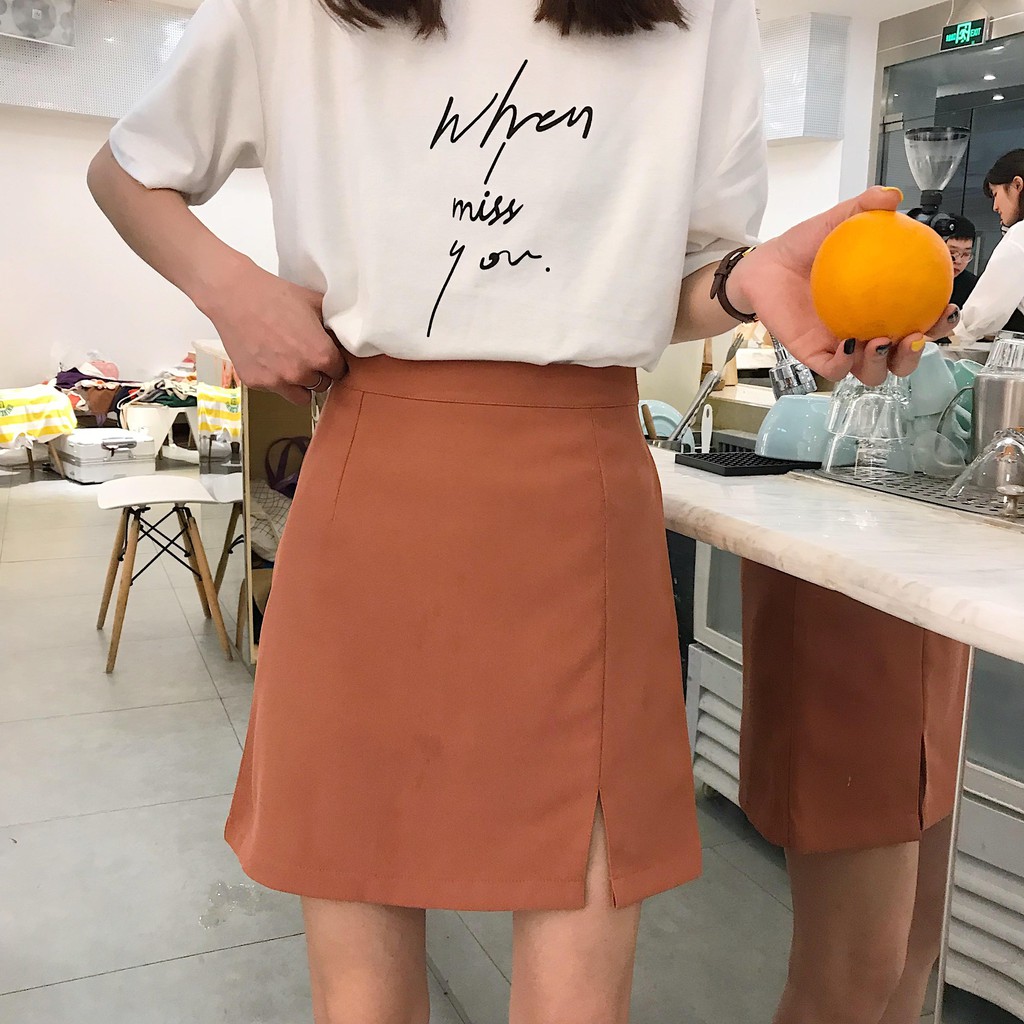 Chân Váy Chữ A Xẻ Nhí 43cm_Có Lót Trong | BigBuy360 - bigbuy360.vn