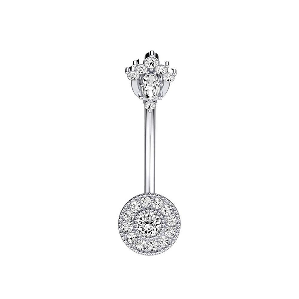 ☆ROSE☆ Love Belly Piercing Jewelry Steel Helix Dangling Navel Belly Button Ring Surgical Sexy Cubic Zirconia Five-pointed Star Cartilage Earring