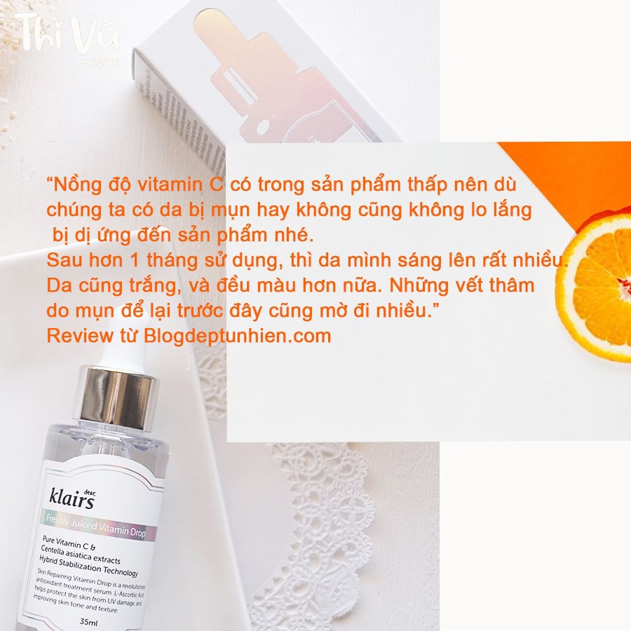 Tinh chất làm sáng da Klairs Pure Vitamin C, Serum Klair mờ thâm tái tạo da - Thi Vũ