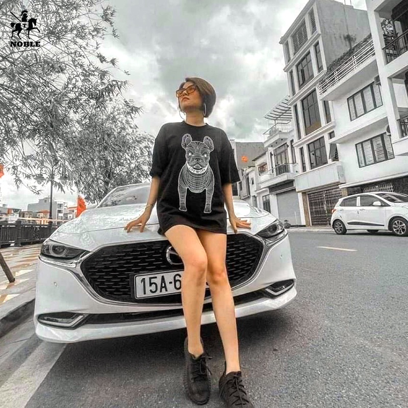 [Freeship] Áo thun nam nữ style Unisex form rộng in hình con chó 3D màu trắng đen mẫu mới chất vải thun mịn Miamo TP076