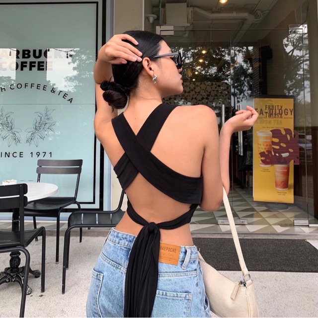 ÁO CROP CHÉO LƯNG (KÈM CLIP)