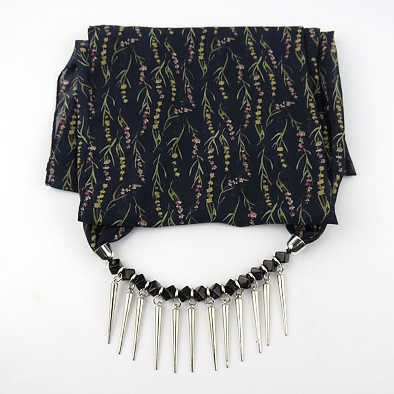 Khăn Quàng Cổ 180x48cm In Họa Tiết Cách Điệu Trang Nhã Dành Cho Nữ