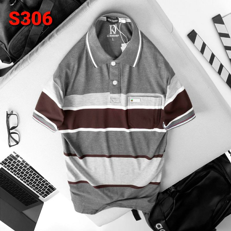 [S301] ÁO THUN POLO CAO CẤP CÓ TÚI SỌC NGANG | BigBuy360 - bigbuy360.vn