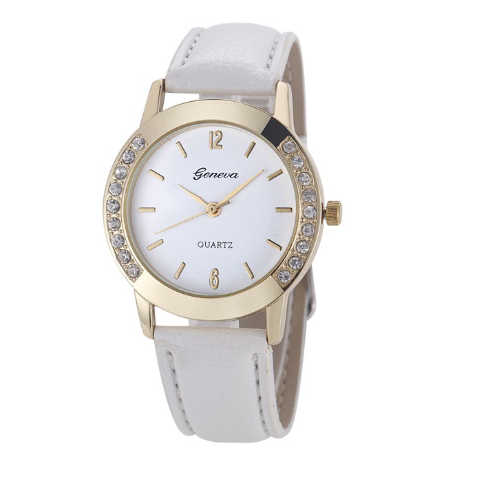 Đồng hồ nữ GENEVA dây da đính đá - 2 màu