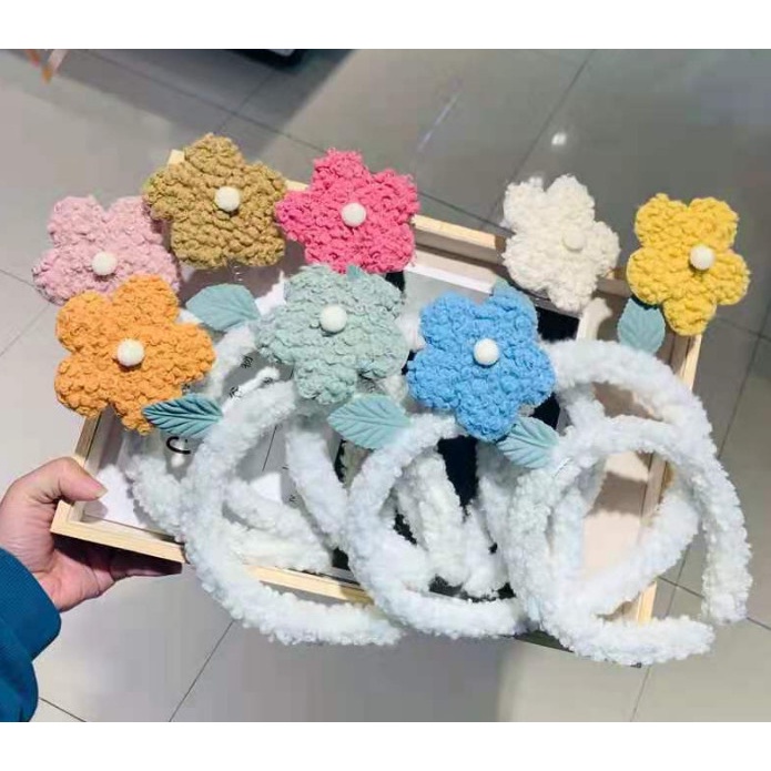 Bờm cài tóc hình bông hoa và chiếc lá nhiều màu tươi sáng tùy chọn