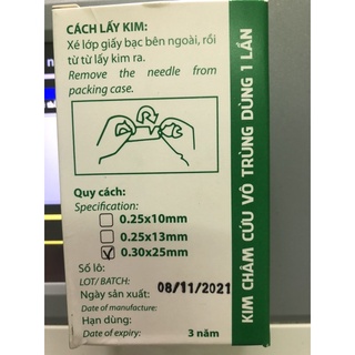 Hộp Kim châm cứu Hải Nam(10 gói 1000 kim)