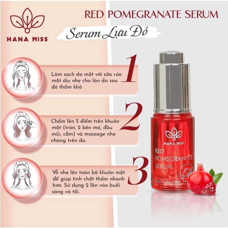 (Tặng 3 Mặt Nạ Kèm Theo)Tinh Chất Serum Lựu Đỏ Hana Miss | BigBuy360 - bigbuy360.vn