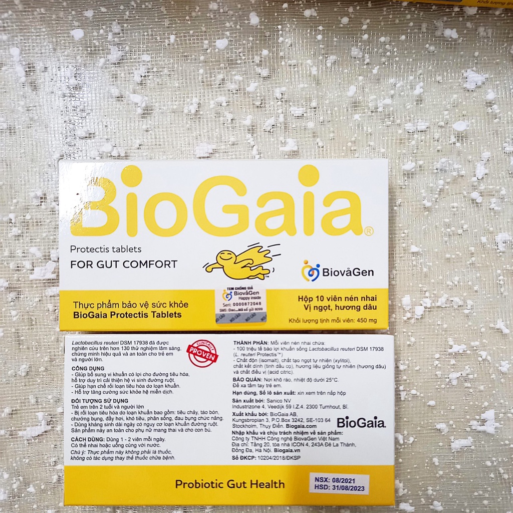 Biogaia viên. Giảm táo bón lâu ngày, đầy bụng, khó tiêu , nghén cho bà bầu, cho con bú, trẻ em