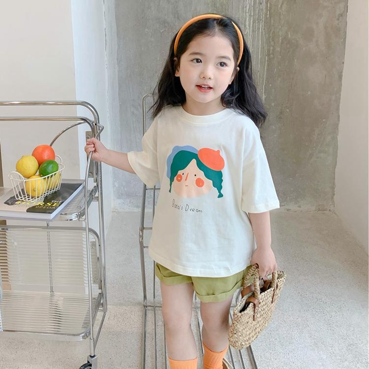 Áo Thun Cotton Tay Ngắn Phong Cách Phương Tây Thời Trang Mùa Hè Hàng Mới Dành Cho Bé Gái 2022