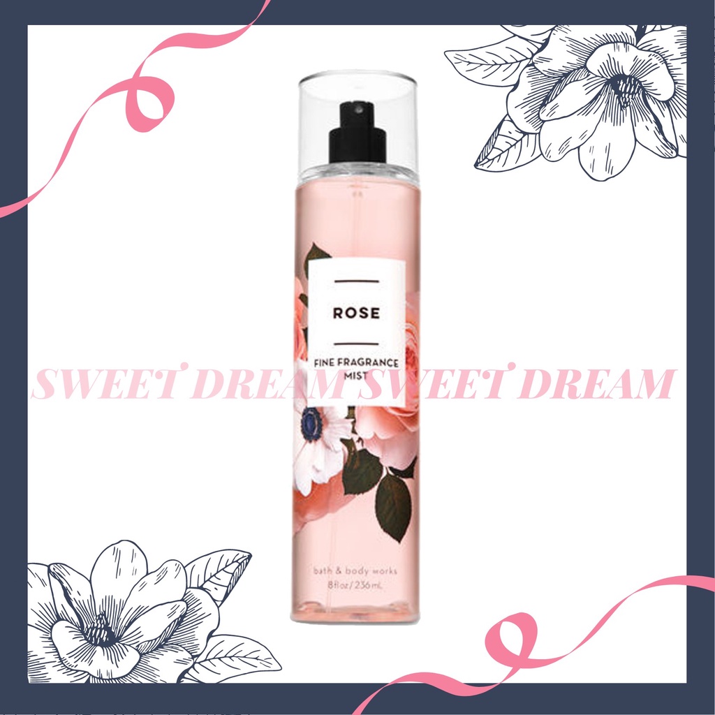 Body mist xịt thơm toàn thân Bath &amp; Body Works Rose #heobu