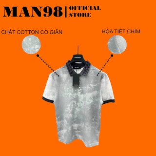 Áo thun nam có cổ, áo polo nam ngắn tay 3D khói xám chất đẹp PS23