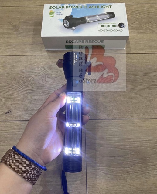 Đèn pin Police 11 chức năng Solar Power Flashlight